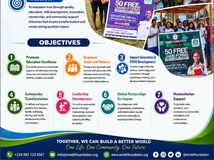 Program poster: 50 Free JAMB Forms — Education for All, Opportunities for Life